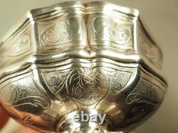 SALIERE SALERON ANCIEN XVIII ARGENT MASSIF ANTIQUE SILVER SALT CELLAR 18th c