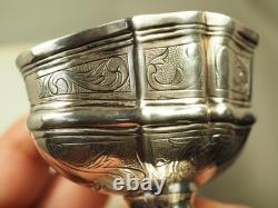 SALIERE SALERON ANCIEN XVIII ARGENT MASSIF ANTIQUE SILVER SALT CELLAR 18th c