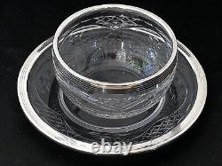 SUBLIME ancienne COUPE A CAVIAR RINCE DOIGTS en CRISTAL ARGENT MASSIF poinçons