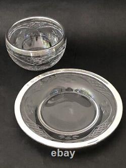 SUBLIME ancienne COUPE A CAVIAR RINCE DOIGTS en CRISTAL ARGENT MASSIF poinçons
