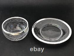 SUBLIME ancienne COUPE A CAVIAR RINCE DOIGTS en CRISTAL ARGENT MASSIF poinçons