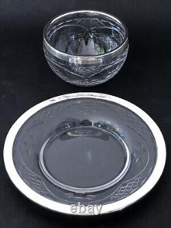 SUBLIME ancienne COUPE A CAVIAR RINCE DOIGTS en CRISTAL ARGENT MASSIF poinçons
