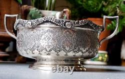 SUCRIER ancien ARGENT massif PERSE artisanat IRAN Isfahan ou Qajar Poinçon 84