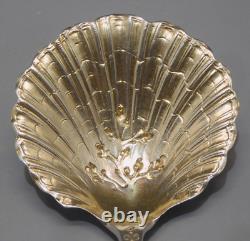 -SUPERBE ANCIENNE CUILLERE A FRAISES ARGENT MASSIF Poinçon MINERVE VITRINE D