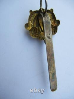 SUPERBE ANCIEN CROCHET DE CHATELAINE à CISEAUX argent massif silver SCISSOR HOOK