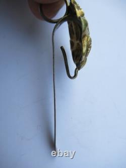 SUPERBE ANCIEN CROCHET DE CHATELAINE à CISEAUX argent massif silver SCISSOR HOOK