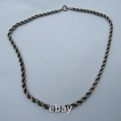SUPERBE COLLIER ANCIEN ARGENT MASSIF (835) RAS DU COU 46 cm SILVER NECKLACE