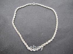 SUPERBE COLLIER ANCIEN ARGENT MASSIF (835) RAS DU COU 46 cm SILVER NECKLACE