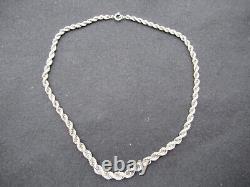 SUPERBE COLLIER ANCIEN ARGENT MASSIF (835) RAS DU COU 46 cm SILVER NECKLACE