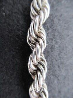 SUPERBE COLLIER ANCIEN ARGENT MASSIF (835) RAS DU COU 46 cm SILVER NECKLACE