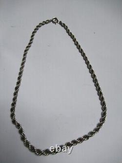 SUPERBE COLLIER ANCIEN ARGENT MASSIF (835) RAS DU COU 46 cm SILVER NECKLACE
