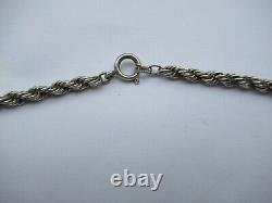 SUPERBE COLLIER ANCIEN ARGENT MASSIF (835) RAS DU COU 46 cm SILVER NECKLACE