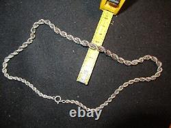 SUPERBE COLLIER ANCIEN ARGENT MASSIF (835) RAS DU COU 46 cm SILVER NECKLACE