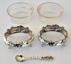 SUPERBE ancienne PAIRE DE SALERONS en ARGENT MASSIF ART NOUVEAU CHARLES MURAT