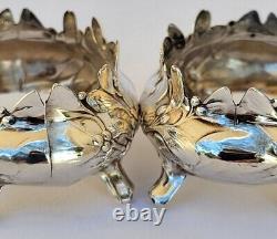 SUPERBE ancienne PAIRE DE SALERONS en ARGENT MASSIF ART NOUVEAU CHARLES MURAT