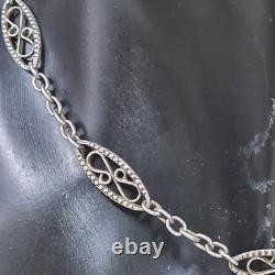 Sautoir Ancien Argent Massif Poinçon Sanglier Maille Napoléon Iii 90 Cm