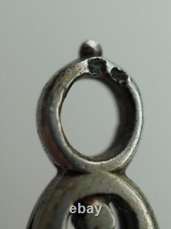 Sceau De Pouce Ancien Argent Massif Armoiries Antique Silver Wax Seal