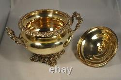 Service Cafe Ancien Argent Massif Vermeil Antique Gilted Solid Silver Coffee Set