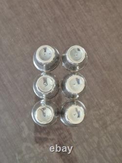 Service de 6 verres à liqueur anciens en argent massif Minerve