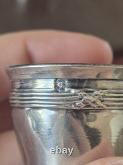 Service de 6 verres à liqueur anciens en argent massif Minerve
