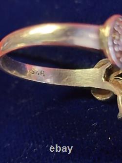 Splendide ancienne bague Argent massif K&L pierre rouge clair à définir