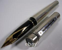 Stylo Sheaffer Argent Massif Plume Or Ancien De Collection