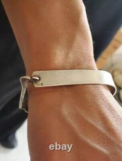 Superbe Ancien Bracelet Argent Massif ETRIER Années 50/60's Créateur-Beau Bijou