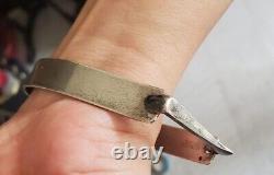 Superbe Ancien Bracelet Argent Massif ETRIER Années 50/60's Créateur-Beau Bijou