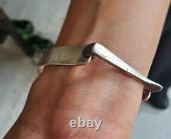 Superbe Ancien Bracelet Argent Massif ETRIER Années 50/60's Créateur-Beau Bijou