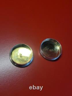Superbe Ancienne boîte pilulier en argent massif Émaillée Vermeil