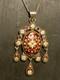 Superbe Pendentif Ancien En Argent Massif émaillé Xixe