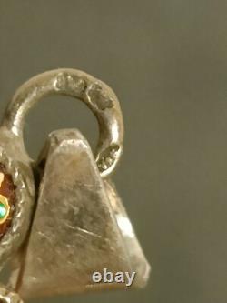 Superbe Pendentif Ancien en Argent Massif émaillé XIXe