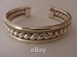 Superbe ancien bracelet argent Jonc ouvert bijou argent massif
