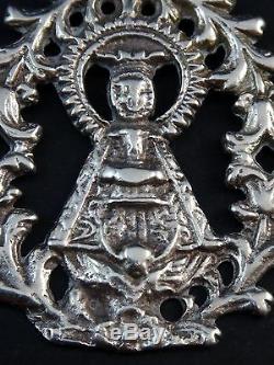 Superbe ancienne grande médaille religieuse en argent massif XVIIeme XVIIIeme