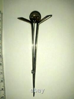 Superbe broche ancienne C. 1930 style celtique ecosse argent massif 925 brillants