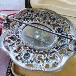 Superbe broche ancienne art nouveau / néo-Renaissance Argent 800 Gustav Hauber