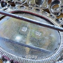 Superbe broche ancienne art nouveau / néo-Renaissance Argent 800 Gustav Hauber