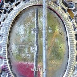 Superbe broche ancienne art nouveau / néo-Renaissance Argent 800 Gustav Hauber