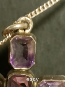 Superbe et Ancienne Grande Croix religieuse en Argent massif et Améthyste