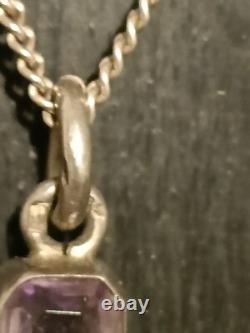 Superbe et Ancienne Grande Croix religieuse en Argent massif et Améthyste