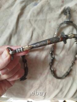 Superbes eperons anciens argent massif or Amerique du sud