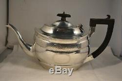 Theiere Ancien Argent Massif Antique Solid Silver Tea Pot Chester 1911 486gr