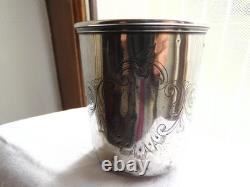 Timbale ancienne en argent massif poinçon tête de minerve poids 56 g
