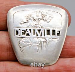 Tres Belle Medaille Ancienne En Argent Massif Deauville Art Nouveau