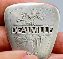 Tres Belle Medaille Ancienne En Argent Massif Deauville Art Nouveau