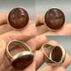 Tr&egrave;s Ancienne Bague Ancienne En Argent Massif Pierre Agate Taille-douce Anima
