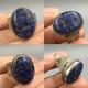 Tr&egrave;s Ancienne Bague Romaine Ancienne En Argent Massif Lapis-lazuli Avec Taill
