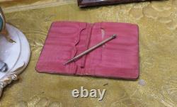 Tres bel ancien carnet de bal en argent massif poincon sanglier epoque XIXe