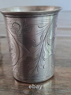 Très belle timbale XIX / gobelet Argent massif Ancien Poinçon 13 DK /de 1867