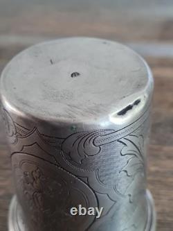 Très belle timbale XIX / gobelet Argent massif Ancien Poinçon 13 DK /de 1867
